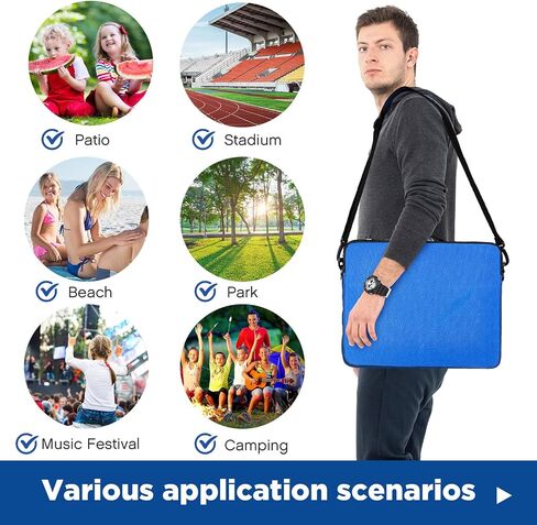 Hosuly Portable Stadium Seat Without Back Stadium Seats for Bleachers Lightweight Bleacher Seat Cushion with Shoulder Strap and Cup Holder for Sporting Travel Hiking Fishing Camping in Saudi Arabia