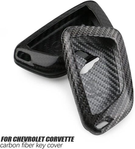 PACEWALKER Carbon Fiber for Chevrolet Corvette C8 Key Fob Case Cover 2020 2021 2022 Keyless Entry Shell Trim (Red) in Kuwait