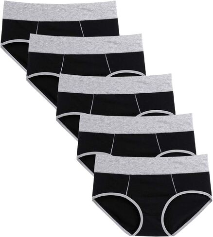 Ladies Comfort Cotton Underwear 5 Pack High Waist Briefs Tummy Control Stretch Panties Underpants for Women in Saudi Arabia