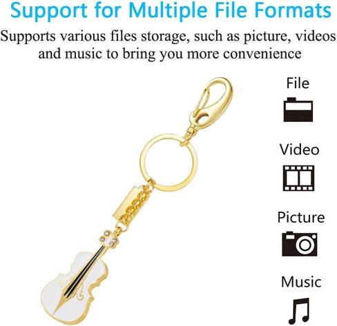 USB Flash Drive, 16GB/32GB/64GB/128GB USB2.0 Guitar Shape Memory Stick Date Storage Pendrive Thumb Drives U Disk Key Chain(16GB,Red) in Saudi Arabia