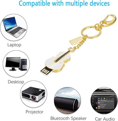 USB Flash Drive, 16GB/32GB/64GB/128GB USB2.0 Guitar Shape Memory Stick Date Storage Pendrive Thumb Drives U Disk Key Chain(16GB,Red) in Saudi Arabia