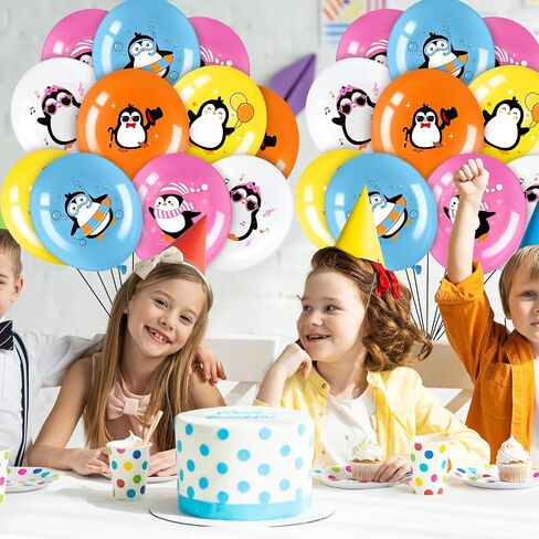 Chivao 39 Pieces Penguin Birthday Party Decoration Birthday Decorations Including Cake Toppers Latex Balloons Decorations Cute Happy Birthday Banner for Birthday Party Baby Shower Decorations in Saudi Arabia