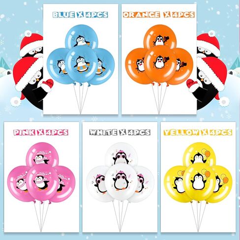 Chivao 39 Pieces Penguin Birthday Party Decoration Birthday Decorations Including Cake Toppers Latex Balloons Decorations Cute Happy Birthday Banner for Birthday Party Baby Shower Decorations in Saudi Arabia