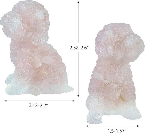 Handmade Black Obsidian Crystal Dog Statue Animal Collectible, Resin & Chipped Crystal Poodle Dog Figurine Pocket Stone Home Office Decoration in Saudi Arabia