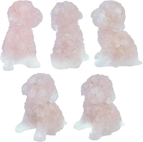 Handmade Black Obsidian Crystal Dog Statue Animal Collectible, Resin & Chipped Crystal Poodle Dog Figurine Pocket Stone Home Office Decoration in Saudi Arabia