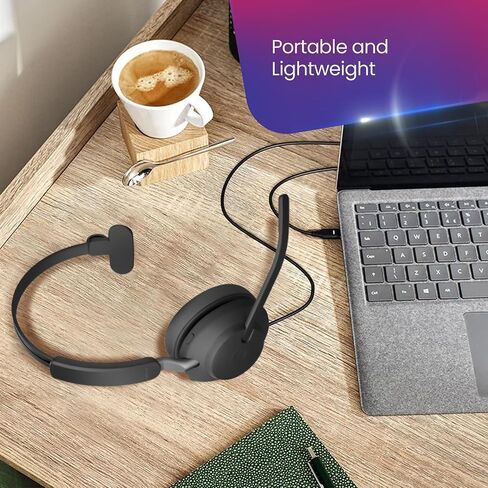 Jabra Evolve2 40 USB Stereo Wired Headset MS Version w/GTW Microfiber Cloth & Global Teck Priority Gold Support Plan - Compatible with PC, MAC, Smartphones, Streaming Music, Skype- 24089-999-999 in Saudi Arabia