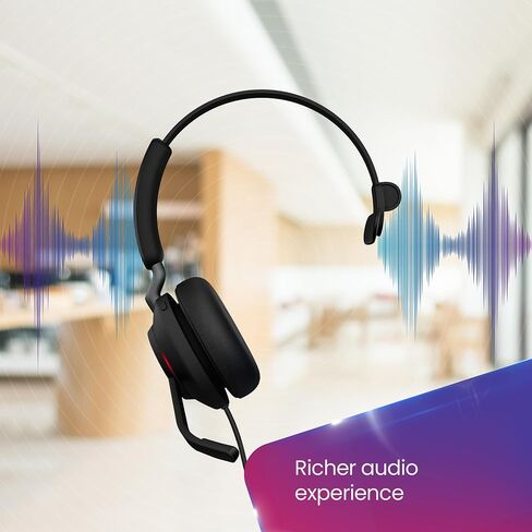 Jabra Evolve2 40 USB Stereo Wired Headset MS Version w/GTW Microfiber Cloth & Global Teck Priority Gold Support Plan - Compatible with PC, MAC, Smartphones, Streaming Music, Skype- 24089-999-999 in Saudi Arabia