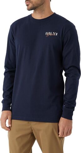 Hang Ten Mens Logo Graphic Long Sleeve Shirt - Casual Shirts for Men - Vintage Inspired Long Sleeve Tee in Saudi Arabia