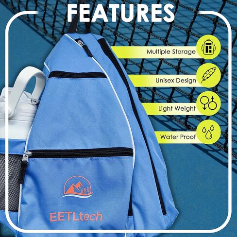 Pickleball Bag, Dry Wet Pockets Gym Bag With Mesh Water Bottle Holder Adjustable Shoulder Strap, Pickleball Sling For Men And Women in Saudi Arabia