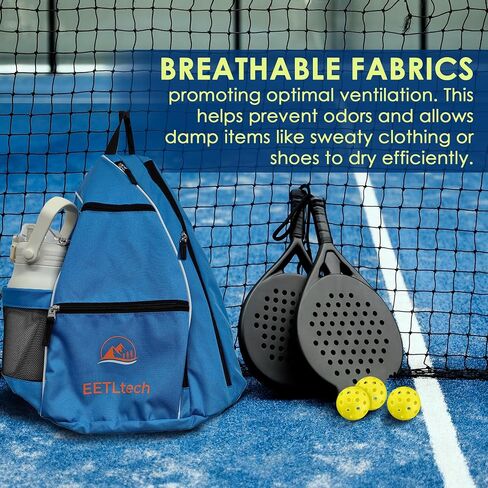 Pickleball Bag, Dry Wet Pockets Gym Bag With Mesh Water Bottle Holder Adjustable Shoulder Strap, Pickleball Sling For Men And Women in Saudi Arabia