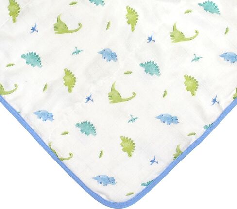 Soft Bamboo Viscose Baby Blanket, Blue, Baby Boy/Girl/Unisex, 47"x47", 8-Layers, 70% Viscose Made from Bamboo, 30% Cotton Muslin - Imported in Saudi Arabia