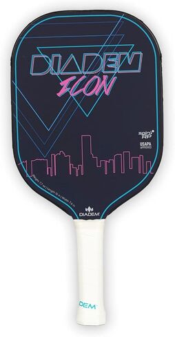 Diadem ICON Performance Pickleball Paddle | Graphite Carbon Fiber, Honeycomb Core, Fiberglass Face, Ultra Sleek Edge Guard, Spin Friendly | Indoor/Outdoor | USAPA Approved in Saudi Arabia