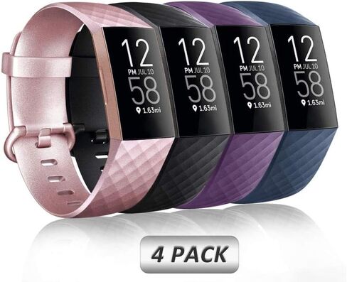 حزام اللياقة البدنية البديل المصنوع من السيليكون الناعم المصنوع من مادة TPU متوافق مع Fitbit Charge 3 /Charge 4 للنساء والرجال الصغار in Kuwait