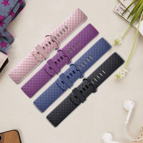 حزام اللياقة البدنية البديل المصنوع من السيليكون الناعم المصنوع من مادة TPU متوافق مع Fitbit Charge 3 /Charge 4 للنساء والرجال الصغار in Kuwait