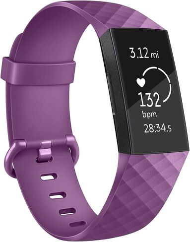 حزام اللياقة البدنية البديل المصنوع من السيليكون الناعم المصنوع من مادة TPU متوافق مع Fitbit Charge 3 /Charge 4 للنساء والرجال الصغار in Kuwait