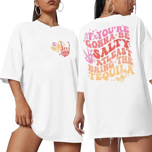 قمصان تيكيلا كبيرة الحجم للشرب: تي شيرت نسائي سينكو دي مايو تي شيرت مضحك مالح تيكيلا جرافيك تي شيرت غير رسمي بأكمام قصيرة in Kuwait