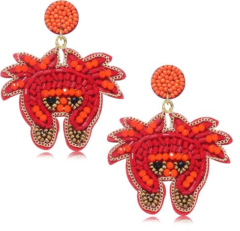 Beaded Earrings for Women, Summer Beach Earrings Statement Drifting Bottle Earrings Crystal Turtle Crab Earrings Ocean Beach Accessory Jewelry Gifts in Saudi Arabia