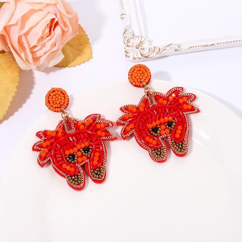 Beaded Earrings for Women, Summer Beach Earrings Statement Drifting Bottle Earrings Crystal Turtle Crab Earrings Ocean Beach Accessory Jewelry Gifts in Saudi Arabia