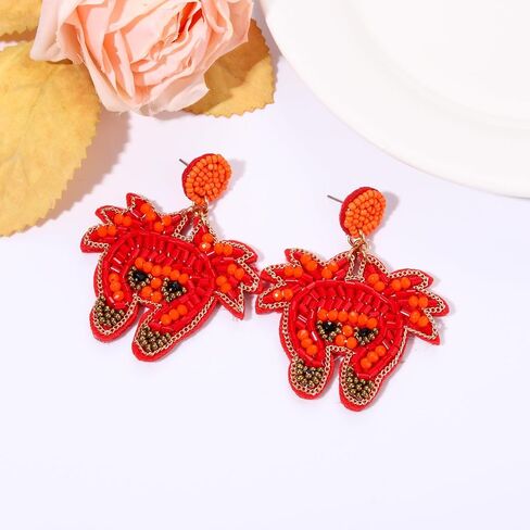 Beaded Earrings for Women, Summer Beach Earrings Statement Drifting Bottle Earrings Crystal Turtle Crab Earrings Ocean Beach Accessory Jewelry Gifts in Saudi Arabia