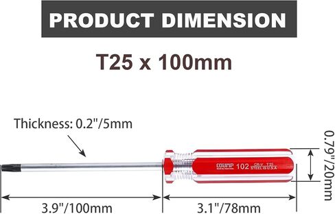 Luomorgo 1 Pc T10 Torx Screwdriver, T10 x 75mm Magnetic Tip Screwdriver with Insulated PVC Handle, Security Torx Screwdriver for Repairing Device, Appliance in Saudi Arabia