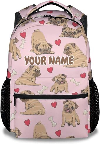 حقيبة ظهر Pug مع صندوق غداء، مجموعة من 3 حقائب ظهر مدرسية متطابقة للفتيات والأولاد، حقيبة كتب لطيفة خفيفة الوزن وحزمة مقلمة in Kuwait