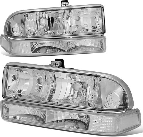 DNA MOTORING HL-OH-S10984P-BK-CL1 Black Housing Clear Corner Headlights Replacement For 98-04 Blazer S10 in Saudi Arabia