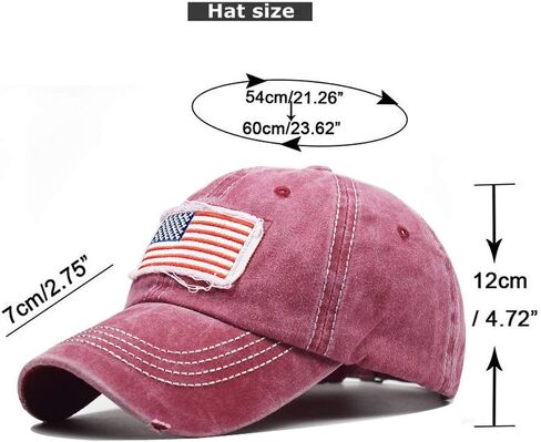 USA American Flag Embroidered Baseball Hat Washed Cotton High Ponytail Cap Unisex in Saudi Arabia