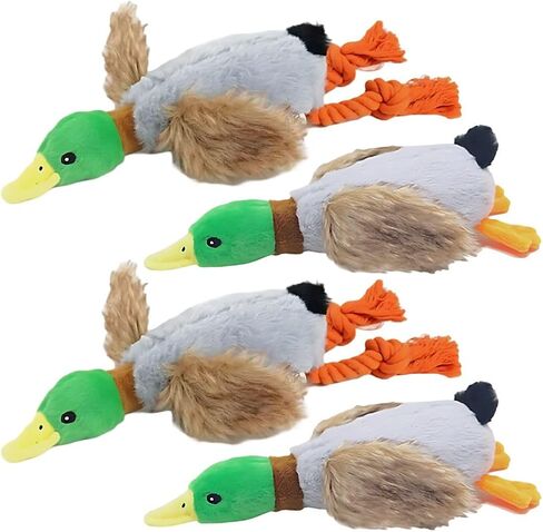2-Pack Plush Duck Dog Toys with Squeakers, Crinkle Wings for Small Medium Dogs, Interactive Dog Toy, Durable Dog Toys to Keep Them Busy, Dog Chew Toy for Aggressive Chewers in Saudi Arabia