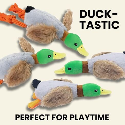 2-Pack Plush Duck Dog Toys with Squeakers, Crinkle Wings for Small Medium Dogs, Interactive Dog Toy, Durable Dog Toys to Keep Them Busy, Dog Chew Toy for Aggressive Chewers in Saudi Arabia