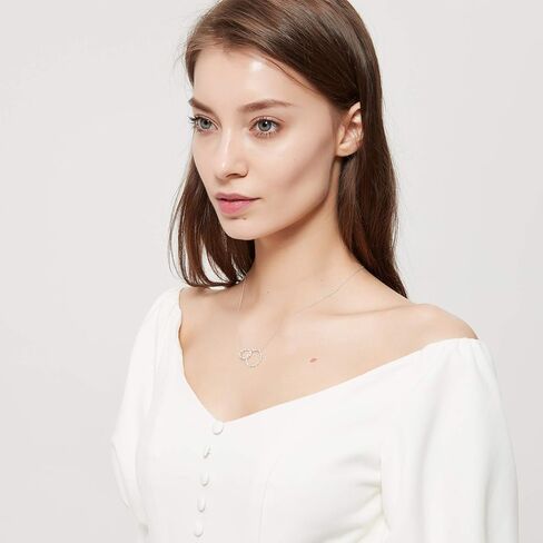 هدايا للجدة من الحفيدة - مجوهرات قلادة من الفضة الإسترليني متشابكة مزدوجة الدائرة - عيد ميلاد الجدة مع بطاقة رسالة وصندوق هدايا in Kuwait