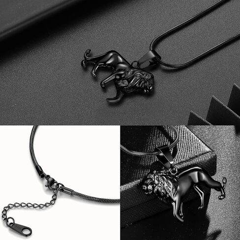 3D الحيوان الأسد الكلب قلادة ليو قلادة - زودياك المرأة الأسد قلادة كوكبة ابراج ليو قلادة هدايا عيد ميلاد للفتيات الفولاذ المقاوم للصدأ الكلب قلادة للرجال مجوهرات in Kuwait