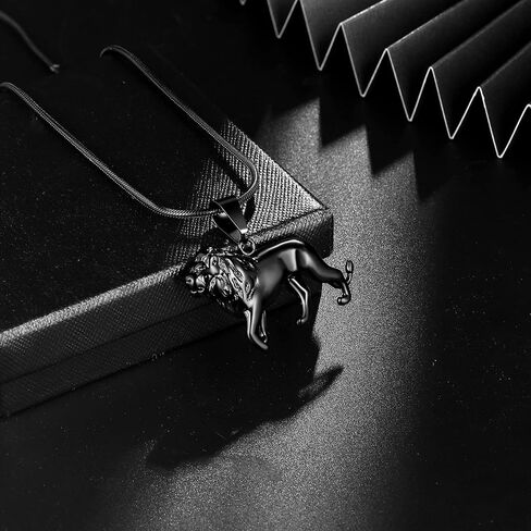 3D الحيوان الأسد الكلب قلادة ليو قلادة - زودياك المرأة الأسد قلادة كوكبة ابراج ليو قلادة هدايا عيد ميلاد للفتيات الفولاذ المقاوم للصدأ الكلب قلادة للرجال مجوهرات in Kuwait