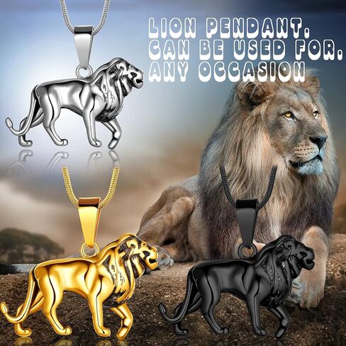 3D الحيوان الأسد الكلب قلادة ليو قلادة - زودياك المرأة الأسد قلادة كوكبة ابراج ليو قلادة هدايا عيد ميلاد للفتيات الفولاذ المقاوم للصدأ الكلب قلادة للرجال مجوهرات in Kuwait