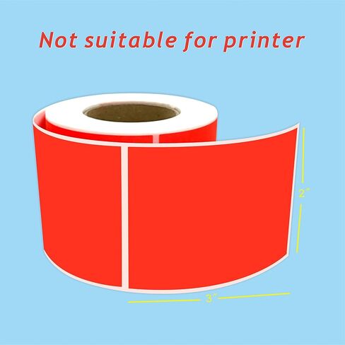 PARLAIM 3" x 2" Adhesive Color Cod Stickers,250 per Dispenser Box Roll Square Label Inventory Stickers (Fluorescent Green) in Saudi Arabia