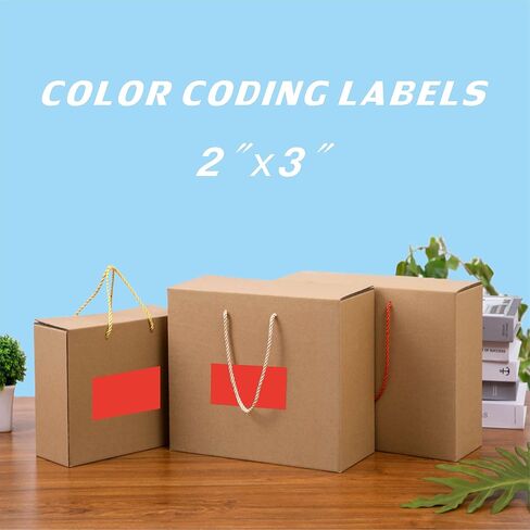 PARLAIM 3" x 2" Adhesive Color Cod Stickers,250 per Dispenser Box Roll Square Label Inventory Stickers (Fluorescent Green) in Saudi Arabia