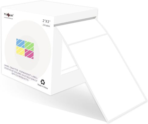 PARLAIM 3" x 2" Adhesive Color Cod Stickers,250 per Dispenser Box Roll Square Label Inventory Stickers (Fluorescent Green) in Saudi Arabia