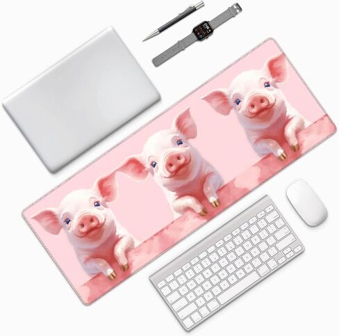 Famame Laptop Mouse Pad Bird Butterflies Red Cherry Desk Mat with Stitched Edges 31.5X 11.8 inch Non-Slip Large Keyboard Rubber Writing Table Mat for Office Home in Kuwait
