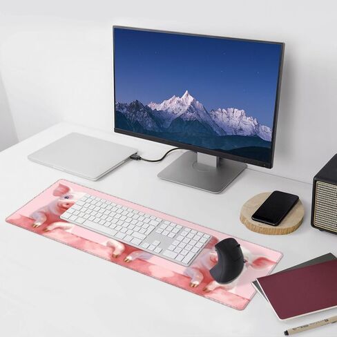 Famame Laptop Mouse Pad Bird Butterflies Red Cherry Desk Mat with Stitched Edges 31.5X 11.8 inch Non-Slip Large Keyboard Rubber Writing Table Mat for Office Home in Kuwait