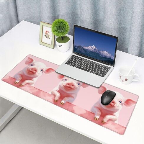 Famame Laptop Mouse Pad Bird Butterflies Red Cherry Desk Mat with Stitched Edges 31.5X 11.8 inch Non-Slip Large Keyboard Rubber Writing Table Mat for Office Home in Kuwait