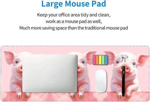 Famame Laptop Mouse Pad Bird Butterflies Red Cherry Desk Mat with Stitched Edges 31.5X 11.8 inch Non-Slip Large Keyboard Rubber Writing Table Mat for Office Home in Kuwait