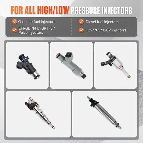 Fuel Injector Tester Cleaner Tool Kit High & Low Pressure Fuel Injector Cleaner 5 Pulse Modes Injector Tester DIY Cleaning Tools for All 12V/70V/120V EFI/GDI/PFI/FSI/Peizo Gasoline & Diesel injectors in Saudi Arabia