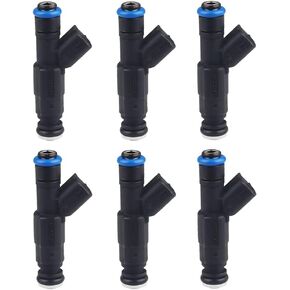 JDMON Fuel Injectors Compatible with Jeep Cherokee Grand Cherokee Wrangler 4.0L Dodge Ram 1500 2500 3500 5.2L 1999-2004 Replace 0280155784 4 Holes 6pcs