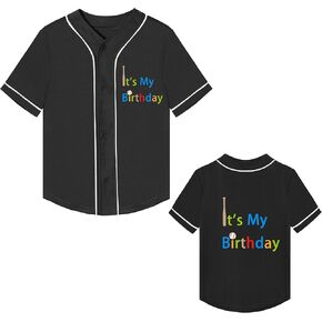 Kids Baseball Jersey Tops for Boys Button Hip Hop Sport T Shirts Boy Birthday Shirt Outfit T-Shirts
