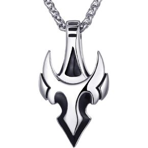 MOO&LEE Mens Stainless Steel Spear Pendant Necklace Arrow Tauren Pendant with 24 Inches Link Chain