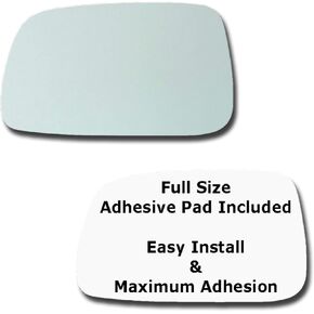 Mirror Glass + Full Size Adhesive Pad for 2007-2011 Toyota Camry Driver Side Replacement (2007 2008 2009 2010 2011 07 08 09 10 11)