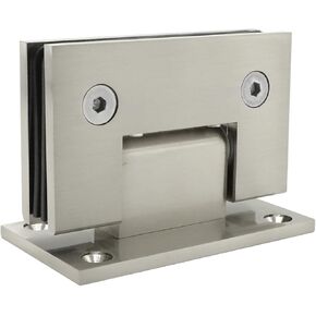 CKB 90 Degree Heavy Duty Solid Brass Glass Shower Door Hinge, for 3/8"(10mm) - 1/2"(12mm) Thickness Tempered Glass, Wall to Frameless Tempered Glass Door Hinge, Brushed Nickel. in Kuwait