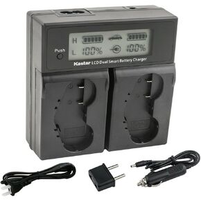 Kastar EN-EL4a AC LCD Dual Fast Charger Compatible with Nikon Camera D2, Nikon Camera D2H, Nikon Camera D2Hs, Nikon Camera D2X, Nikon Camera D2Xs Camera