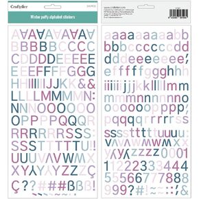Craftelier - Puffy Alphabet Stickers in Uppercase and Lowercase, Numbers and Special Characters | Includes 315 Pieces - Size Uppercase Letter 1.8 cm and Lowercase Letter 1.6 cm |Pastel Color