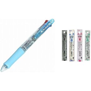 Pilot 4 Colors Ballpoint Pen Acroball 4 Extra Fine Black Red Blue & Green (BKAB-45EF-CSL) + Refill 4 Colors 0.5mm Set