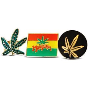 Your Weed Rights Pro Marijuana 3-Piece Lapel or Hat Pin & Tie Tack Set with Clutch Back by Novel Merk